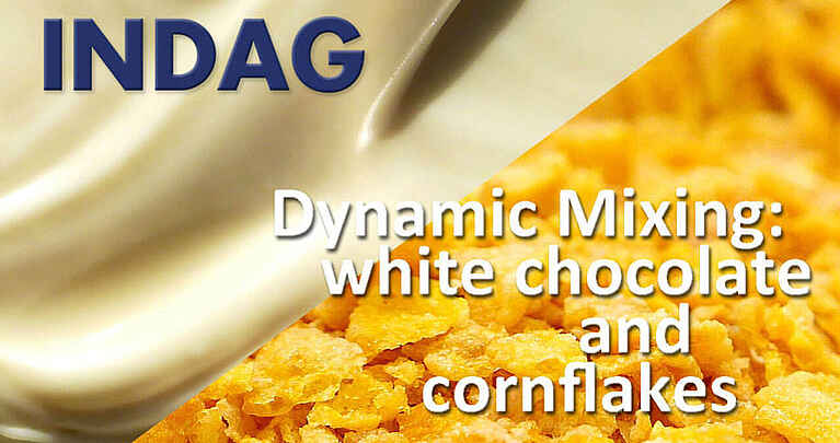 Teaser Video Dynamisches Mischen von weißer Schokolade und Cornflakes.